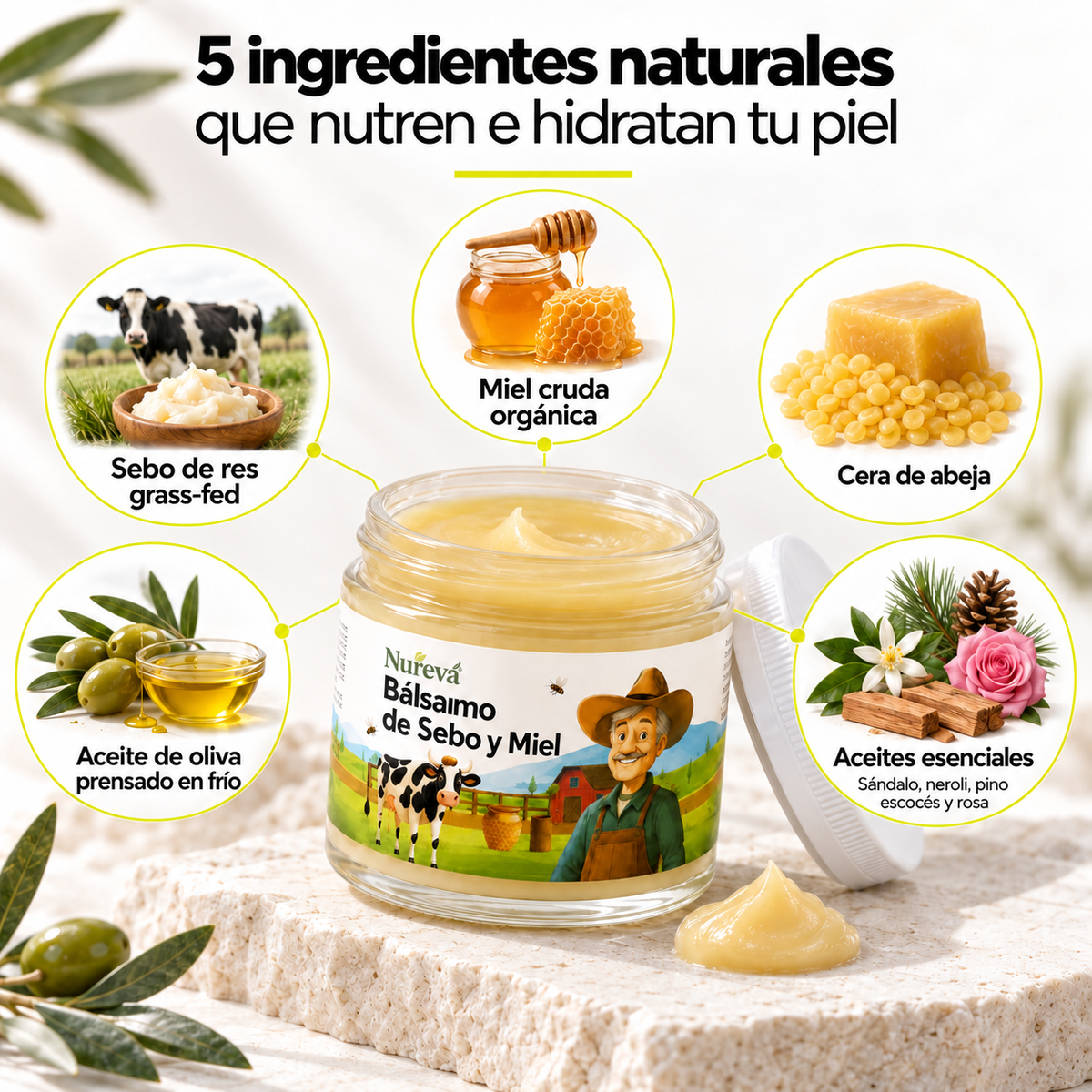 Balsamo de Sebo y Miel — Hidratacion Facial y Corporal Natural