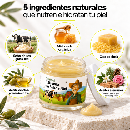 Balsamo de Sebo y Miel — Hidratacion Facial y Corporal Natural
