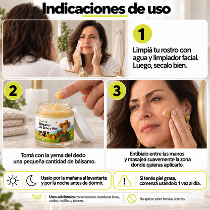 Balsamo de Sebo y Miel — Hidratacion Facial y Corporal Natural